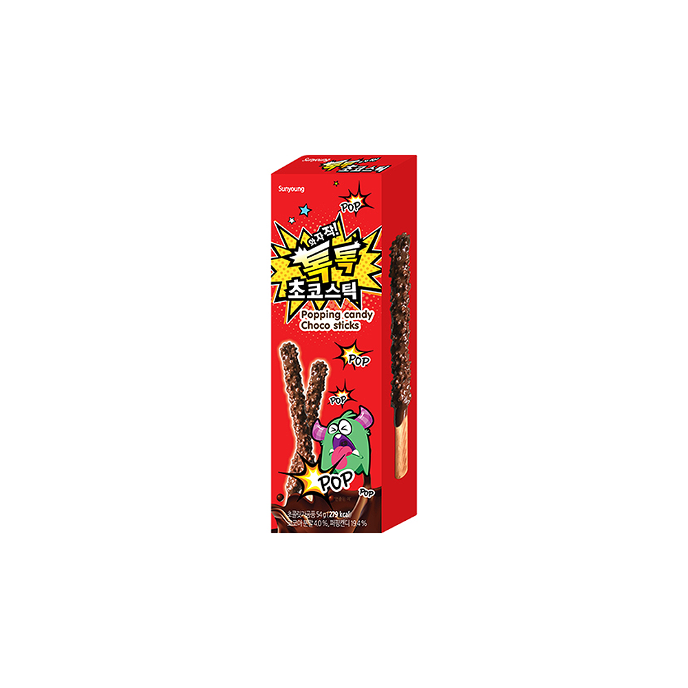 Chocolate Popping Candy Sticks, 54g