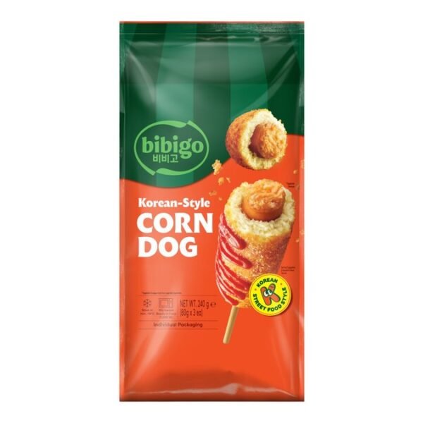 Bibigo Plant-Based Korean-Style Corn Dog (80gx3ea) 240g